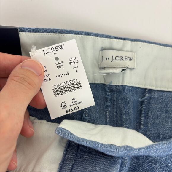 J by J. Crew 5" Shorts size 4 Blue 100% Cotton B9356 preppy classic casual - Picture 3 of 4